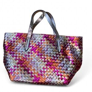Deux Lux Multicolor Woven Tote Bag